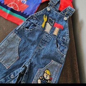 Kids Denim Overalls with Tool Patches